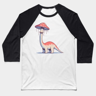 Funny simple Mushroom Hat Dinosaur Brontosaurus Baseball T-Shirt